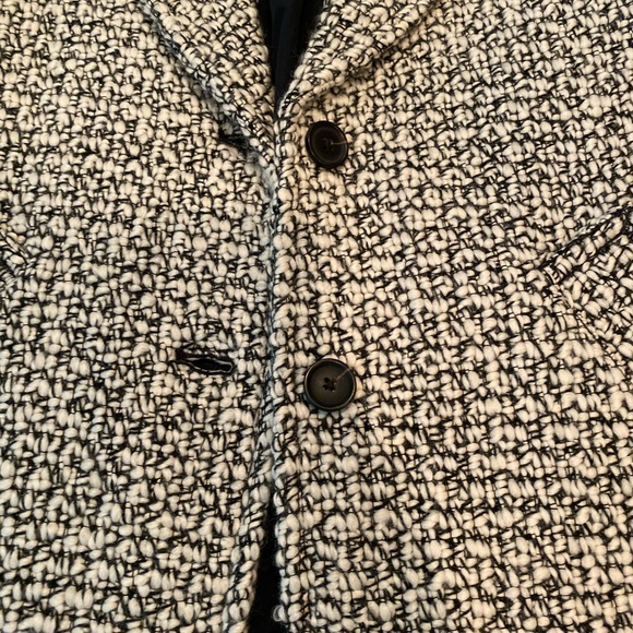 Abercrombie and Fitch tweed coat black and cream - Picture 3 of 6